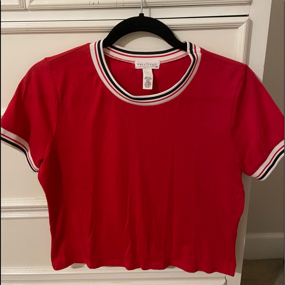 red tilly’s t-shirt